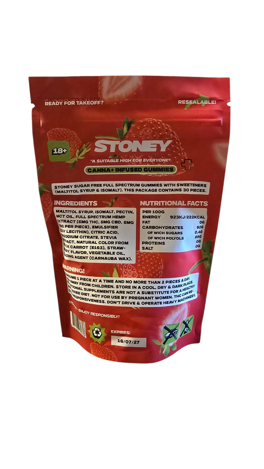 Stoney THC Gummies Strawberry 30 stuks  0,2%