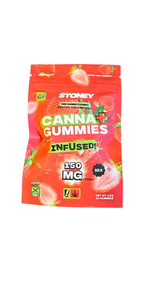 Stoney THC Gummies Strawberry  10 stuks 0,2%