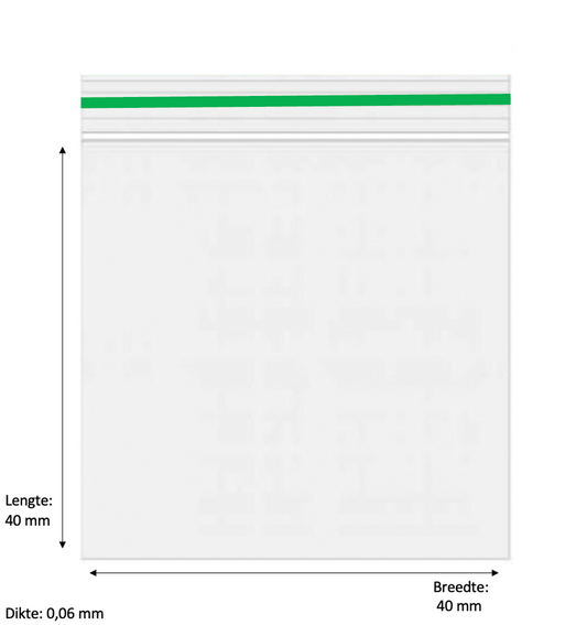 40 x 40mm 60 micron 100 stuks – Groen