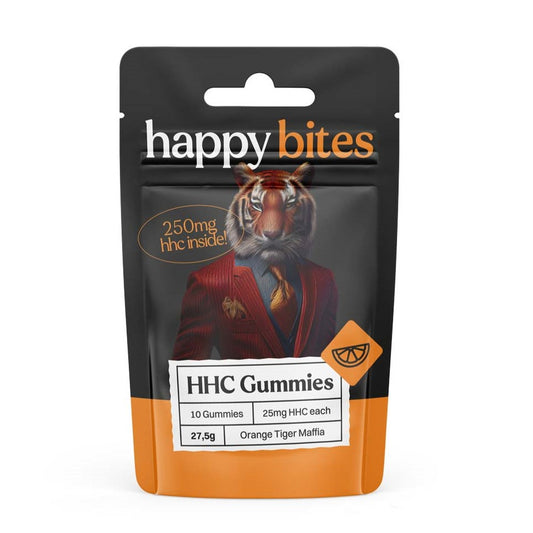 Happy Bites HHC Gummies Oranje Tijgermaffia, 10 stuks x 25 mg, 250 mg