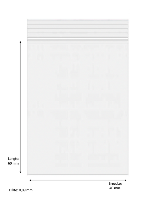 40 x 60mm 90 micron 100 stuks – Transparant
