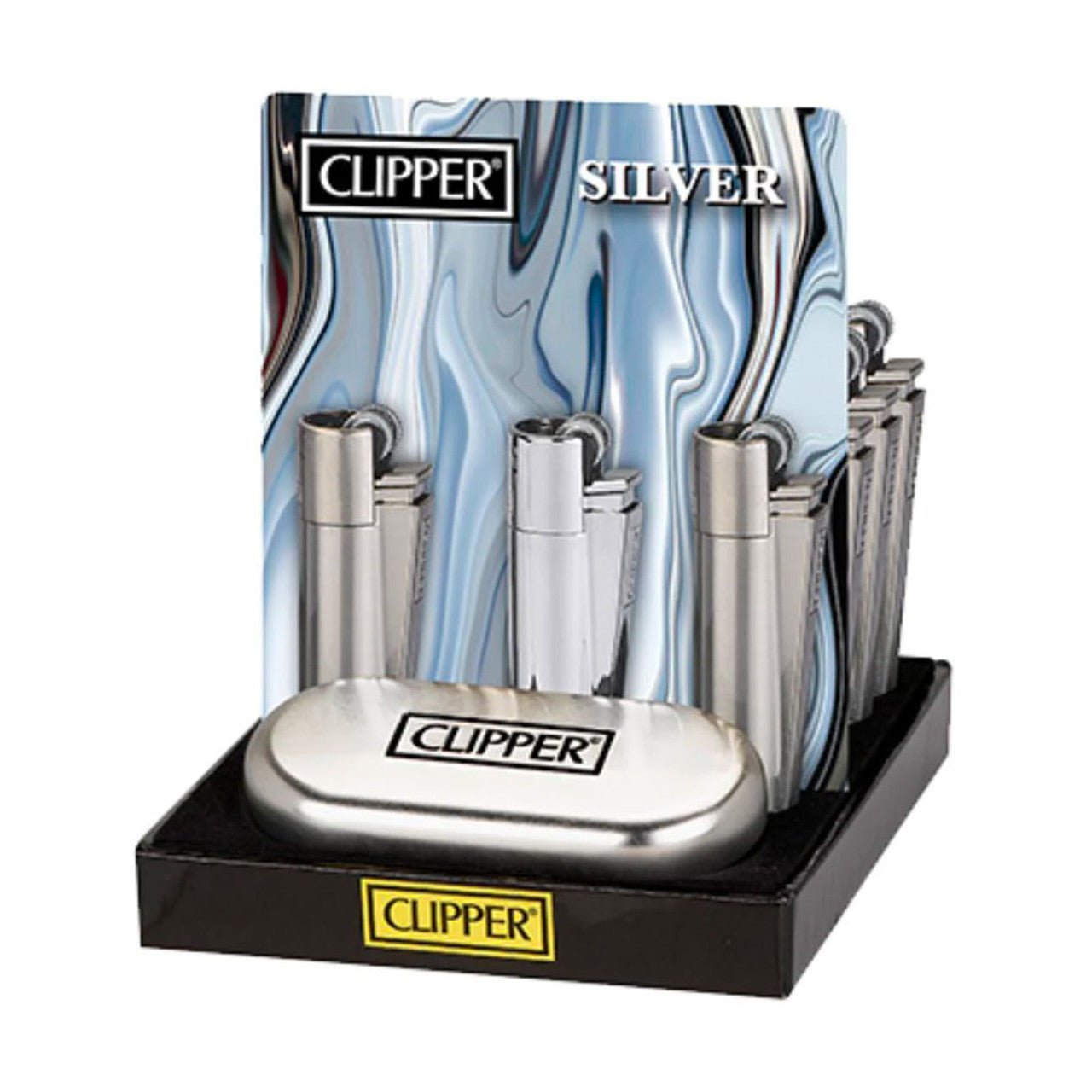Clipper Classic Metal "Silver Matte" Shine zilver Aansteker