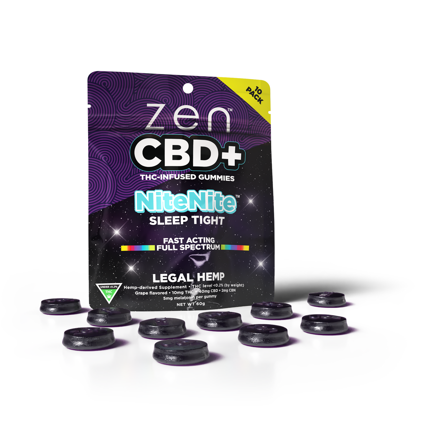 Grape NiteNite 500mg Hemp-Infused Gummies