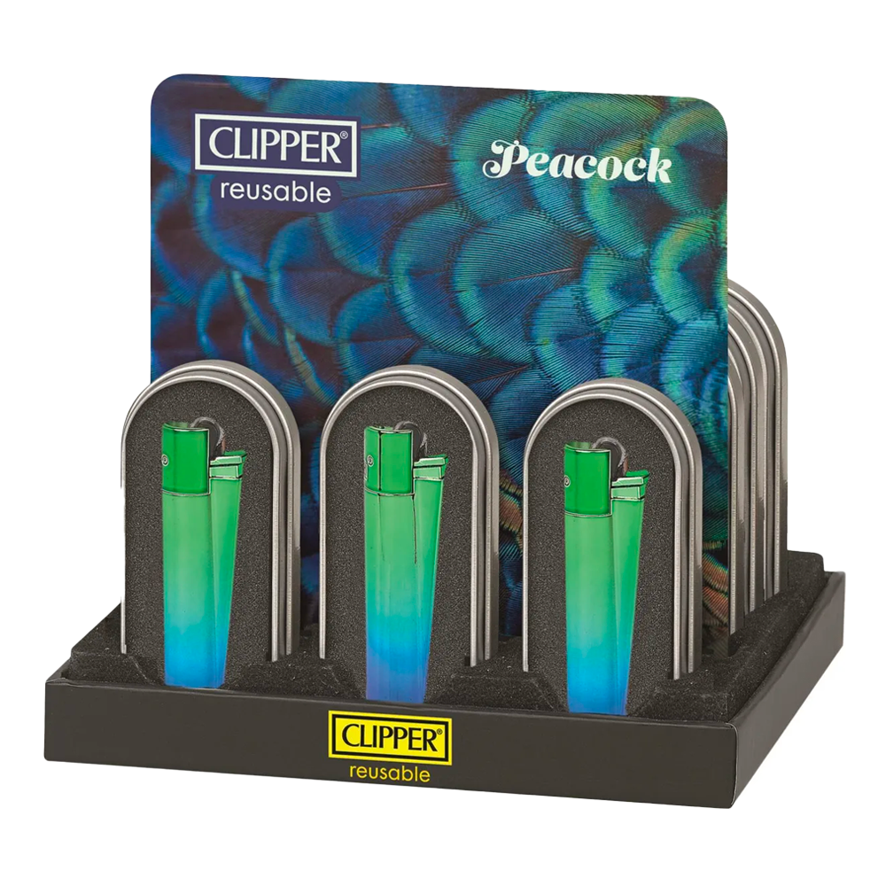 Clipper Metal Lighters Peacock