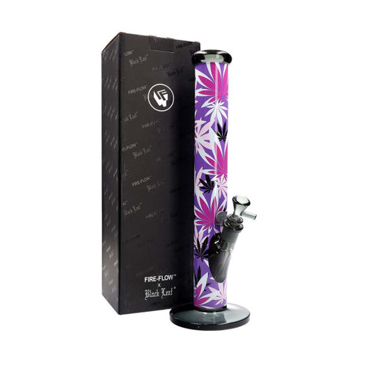 FIRE-FLOW™ X Black Leaf Bong PINK LEAVES