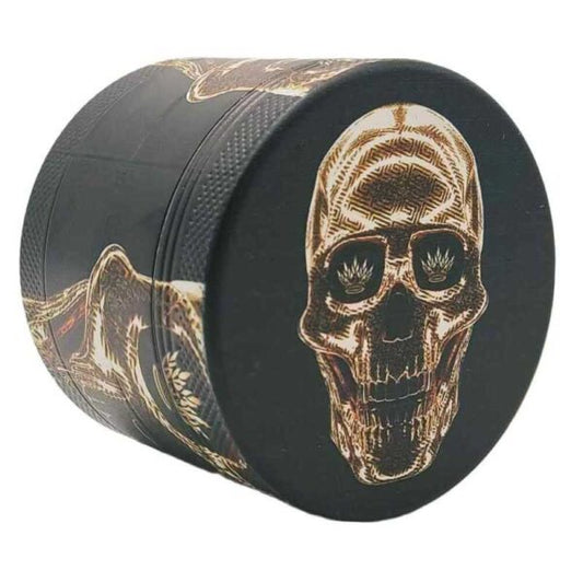 Grinder 4-Parts XL | Golden Skull 1 | 55mm | Luxury Art Series