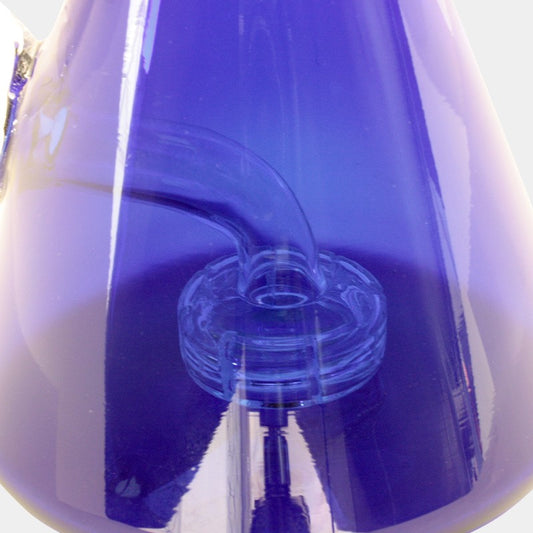 ICE CATCHER BEAKER GLASS BONG - 22CM - ALL BLUE