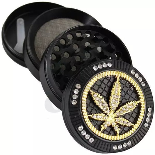 4 PART BLING BLING BLACK GRINDER - 50 X 40MM