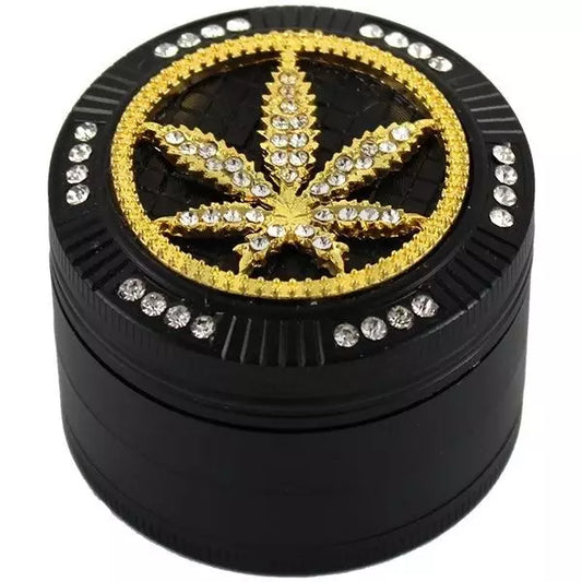 4 PART BLING BLING BLACK GRINDER - 50 X 40MM