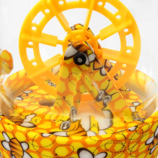 SILICONE GLASS BONG - BEES SPINNING WHEEL