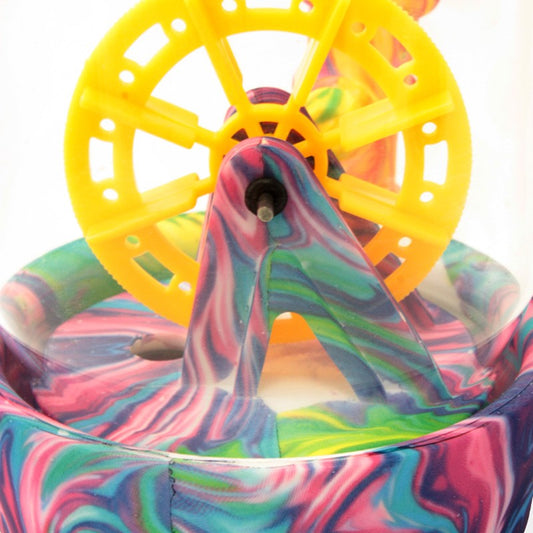 SILICONE GLASS BONG - RAINBOW SPINNING WHEEL