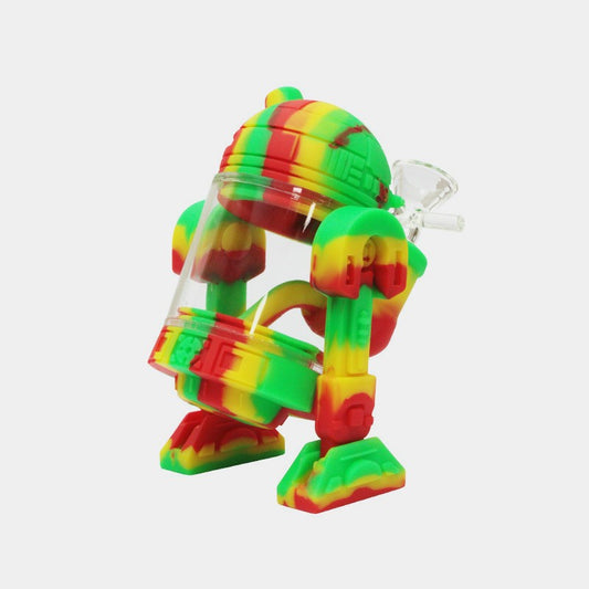 SILICONE GLASS BONG - RASTA R2 - 14CM