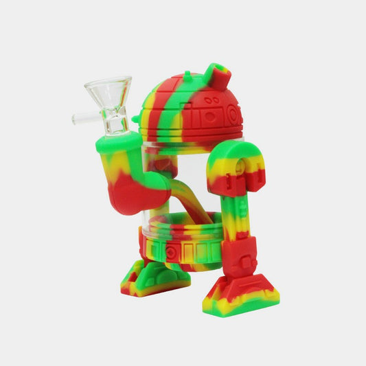 SILICONE GLASS BONG - RASTA R2 - 14CM