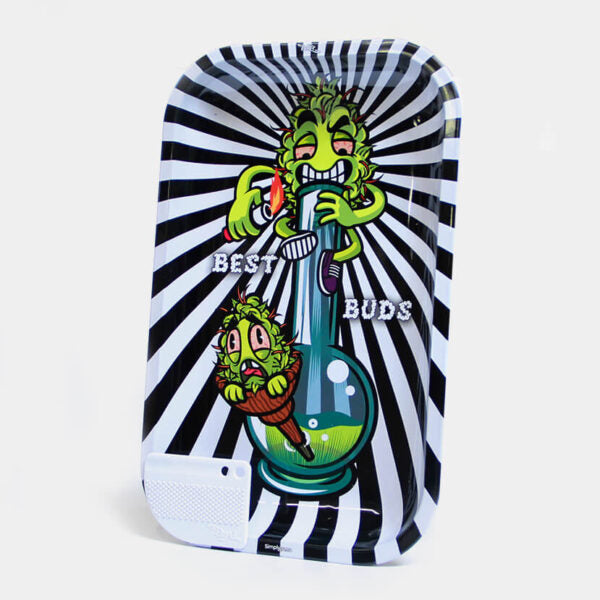 BEST BUDS – SMOKE ME LARGE METAL ROLLING TRAY