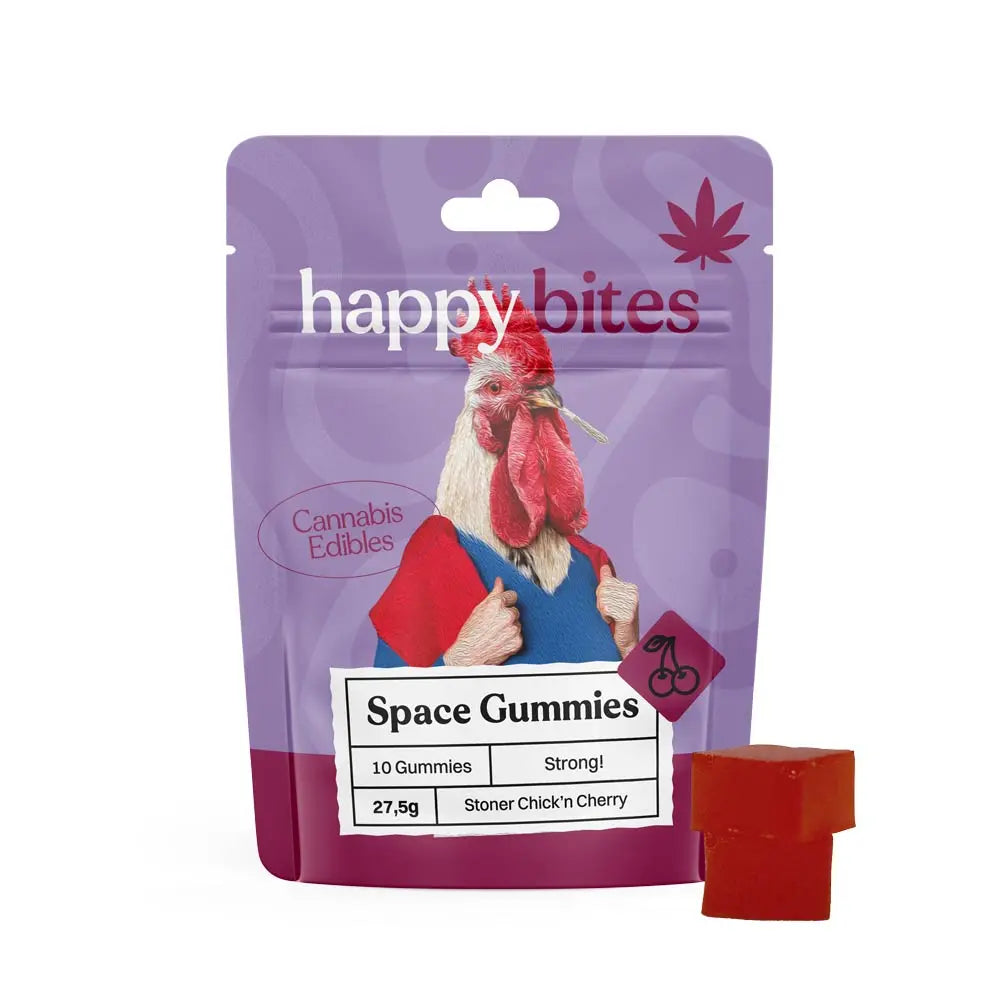 Happy Bites  Gummies Stoner Chick´n Cherry, 10 stuks x 50 mg, 500mg