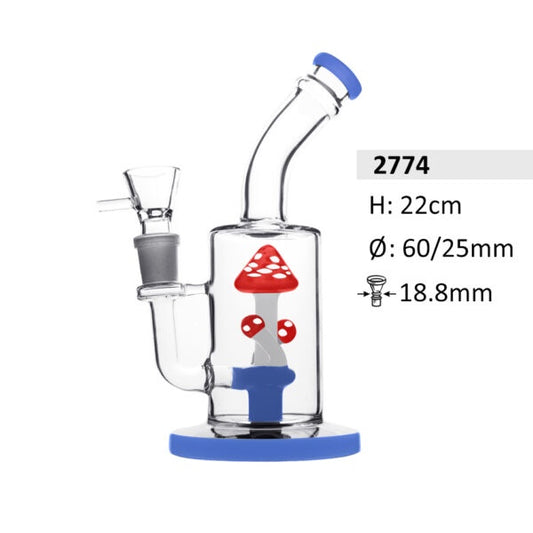 Glass Bong With Mushroom Percolator | H: 22 cm, Ø: 60/25 mm, connection: 18.8 mm