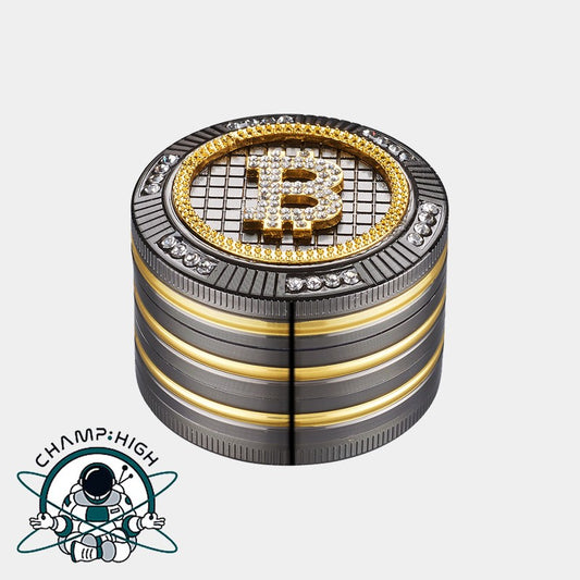 4 PART BLING BLING GRINDER - BITCOIN - 50MM