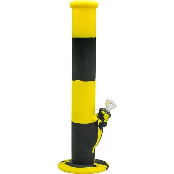 SILICONE BONG GEEL+ZWART 36CM