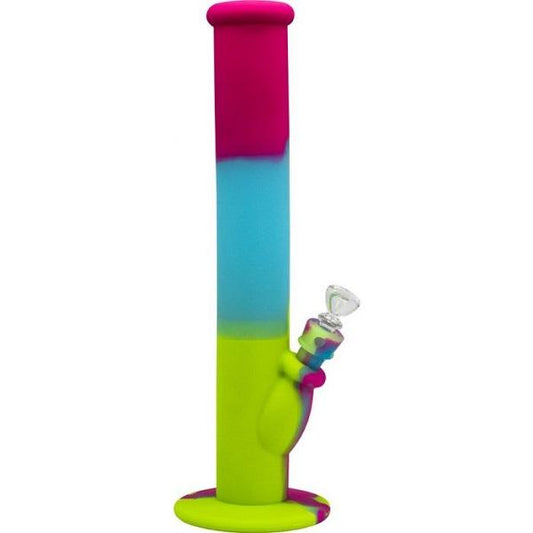 SILICONE BONG L.BLUE+PINK+GREEN 36CM