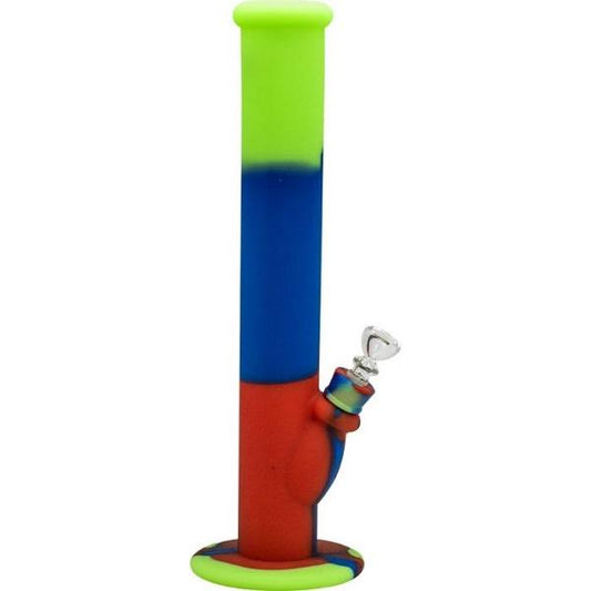 SILICONE BONG GROEN+BLAUW+ROOD 36CM