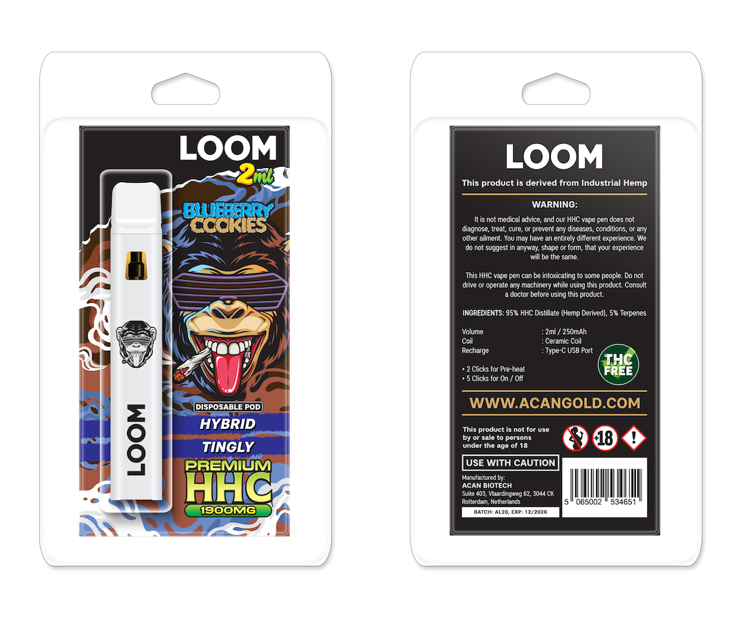 LOOM HHC Blueberry Cookies 1900 mg 2 ml Disposable