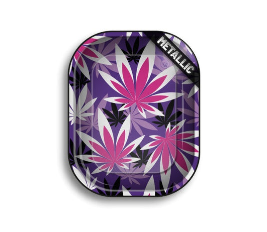 Fire Flow – Metal Rolling Tray Pink Leaves 1/4 (140 mm x 180 mm)
