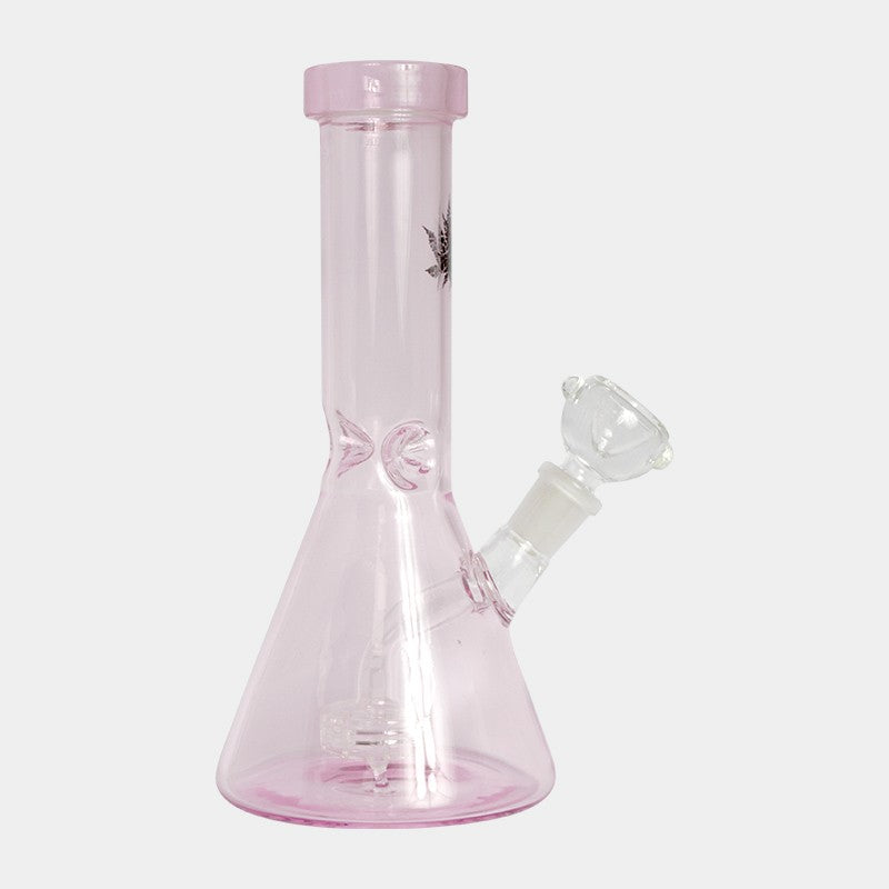 ICE CATCHER BEAKER GLASS BONG - 22CM - ALL PINK