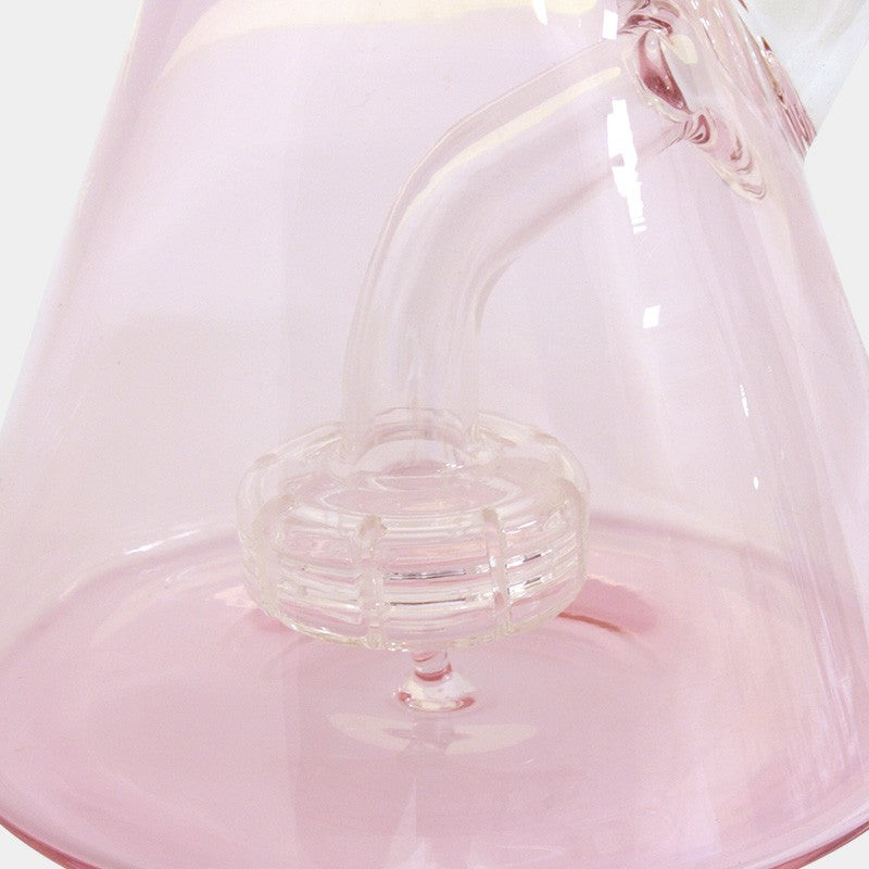 ICE CATCHER BEAKER GLASS BONG - 22CM - ALL PINK