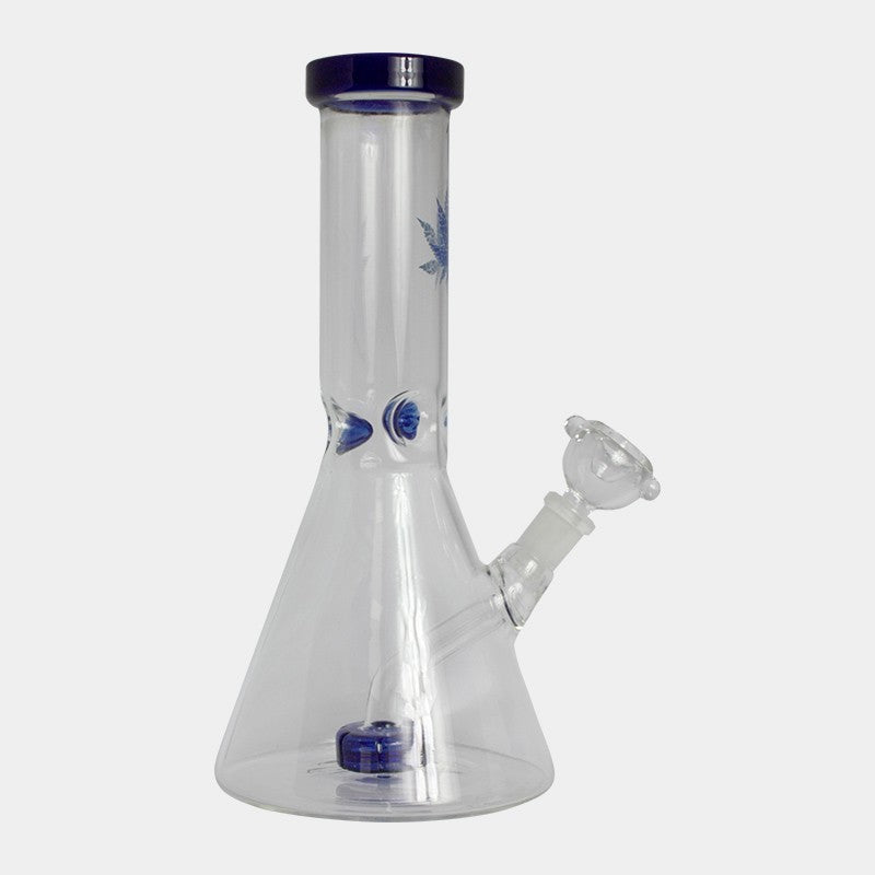 ICE CATCHER BEAKER GLASS BONG - 26CM - BLUE