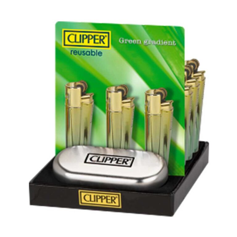 Metalen Clipper aansteker - vuursteenaansteker green gradient