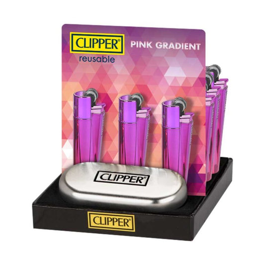 Metalen Clipper aansteker - vuursteenaansteker pink gradient