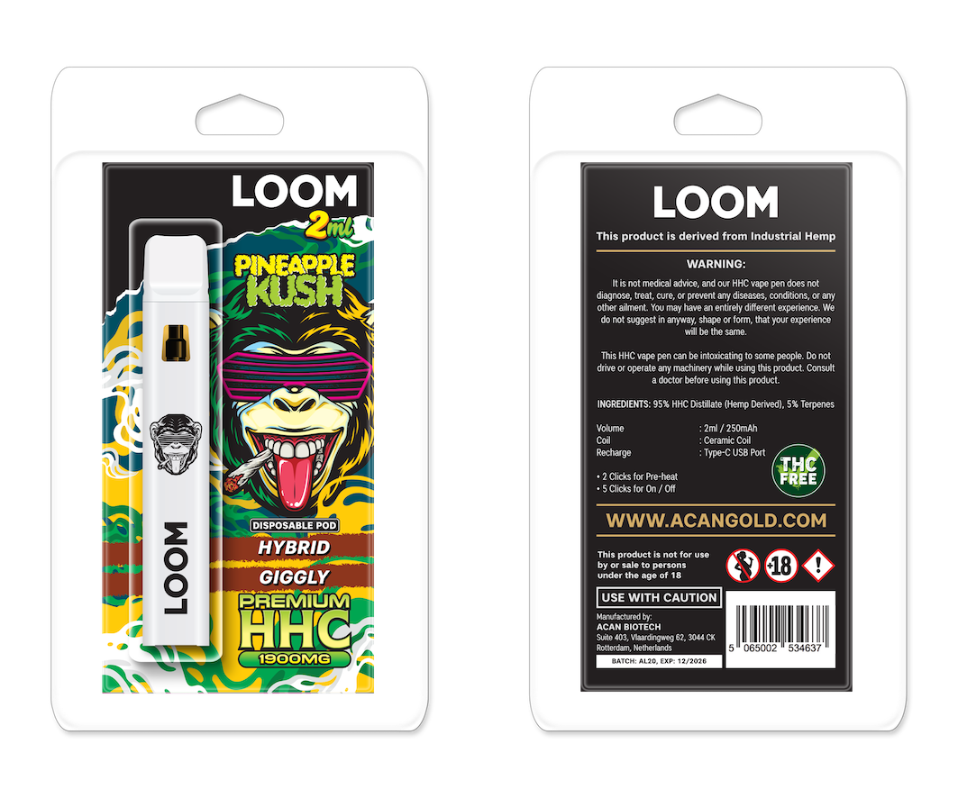 LOOM HHC Pineapple Kush 1900 mg 2 ml Disposable