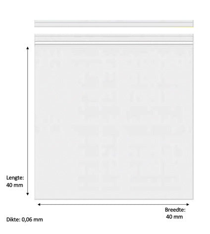100x Gripzakjes 40x40 mm 60 micron wit - Ziplock Bag White - Uitdeelzakjes