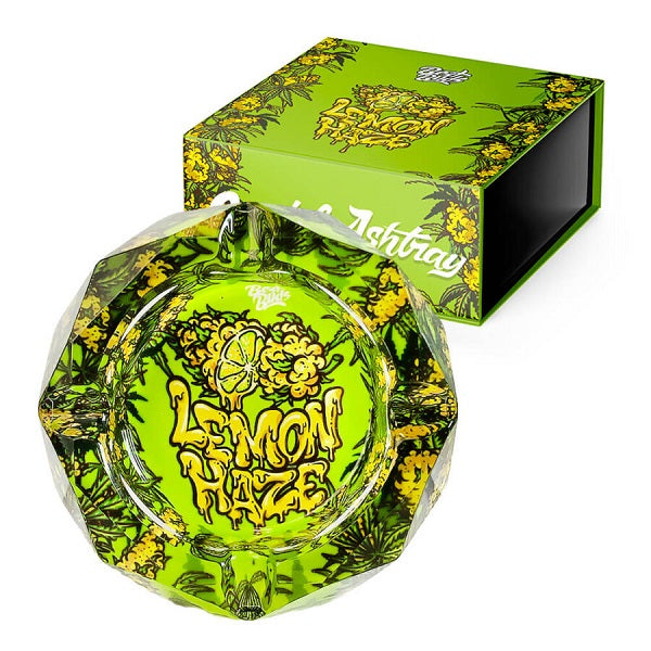 BEST BUDS CRYSTAL ASHTRAY WITH GIFT BOX LEMON HAZE