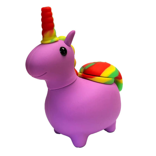 Purple Unicorn Silicone Pipe 12cm